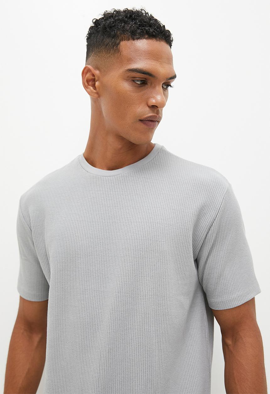 Superbalist - Rib crew neck tee - Grey