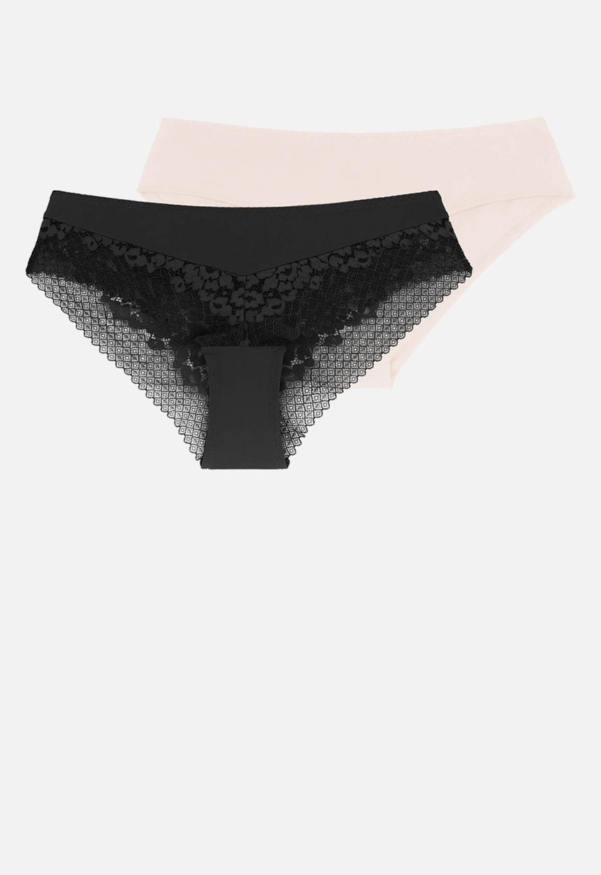DORINA - Kelsea 2pack cheeky hipster - ivory/black