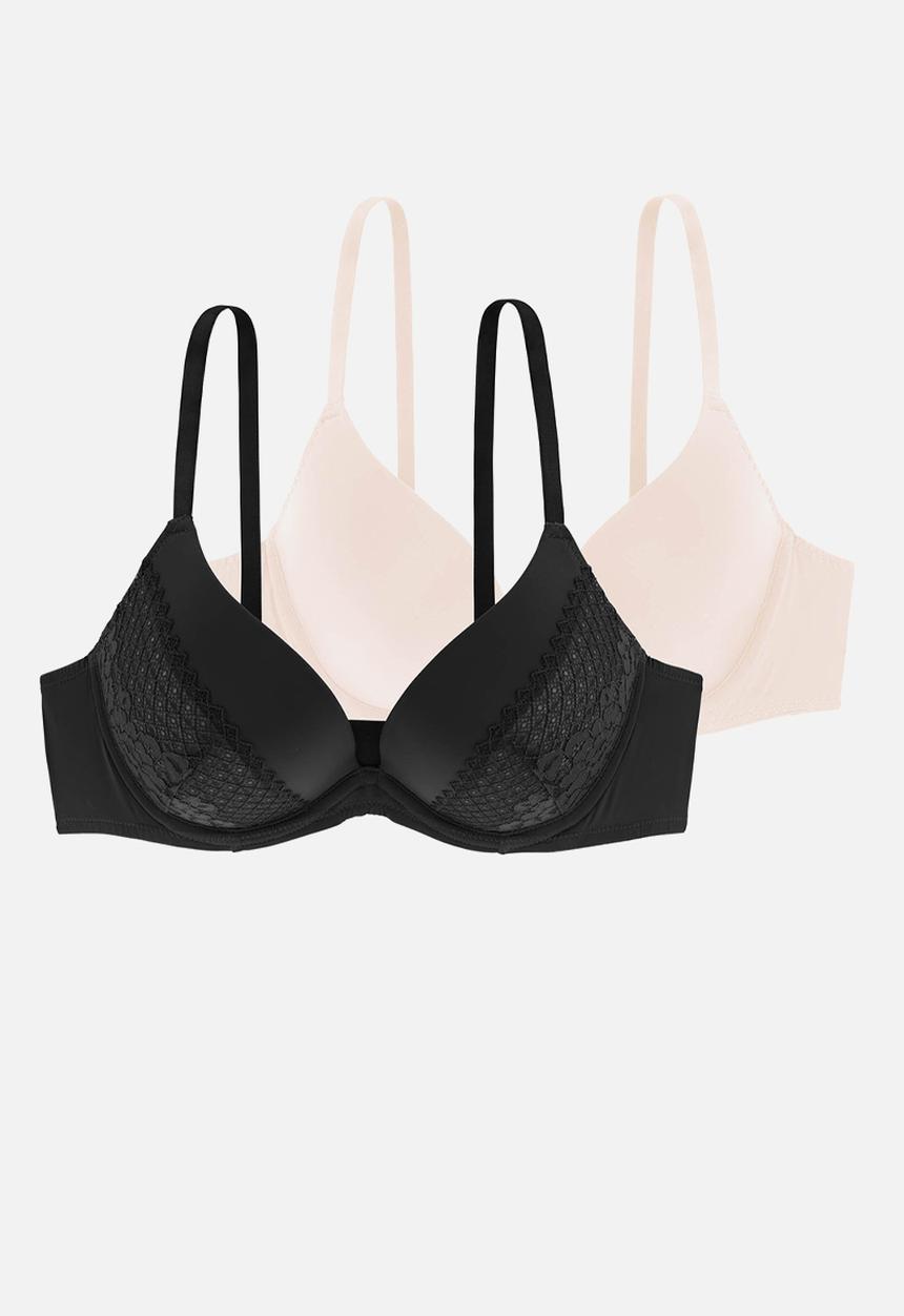 DORINA - Kelsea 2 pack push up plunge - ivory & black