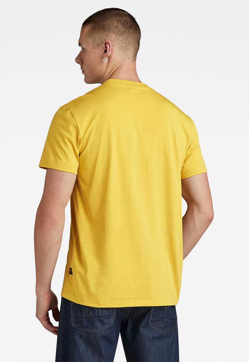G-STAR - Distressed old school logo r t compact jersey o  - dk lemon