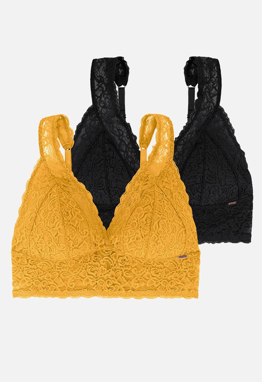 DORINA - Lana 2 pack light padded bralette - yellow & black