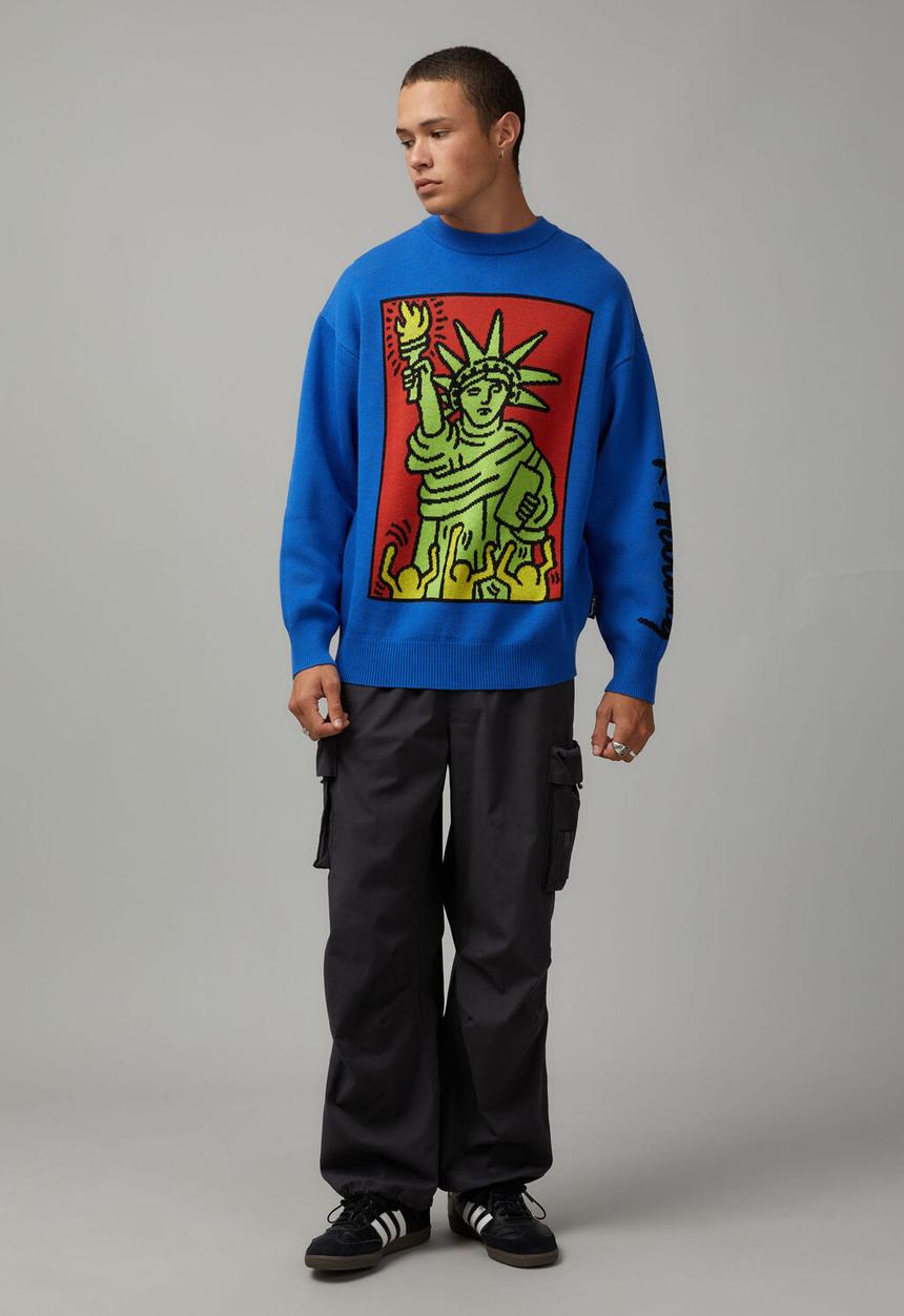 Factorie - Keith Haring knit jumper - lcn kei cobalt/keith haring liberty 