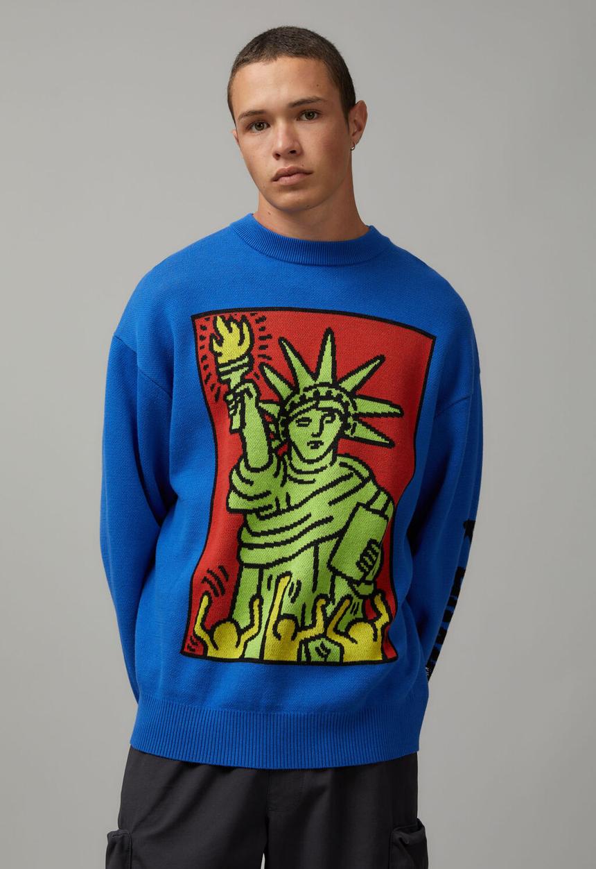 Factorie - Keith Haring knit jumper - lcn kei cobalt/keith haring liberty 