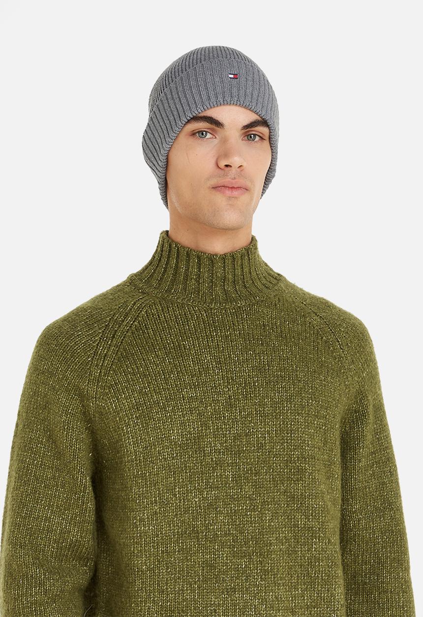 Tommy Hilfiger - Essential flag beanie - mid grey heather