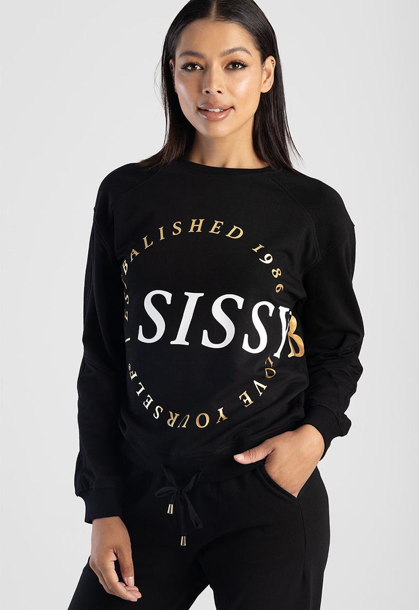SISSY BOY - Raglan Sweat Top With Multi-Colored Print Logo - Black