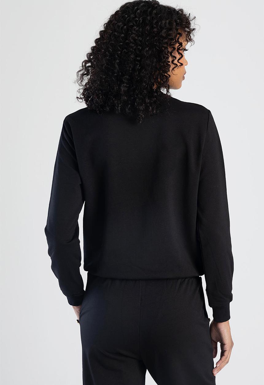 SISSY BOY - Raglan Sweat Top With Gold Detailing - Black
