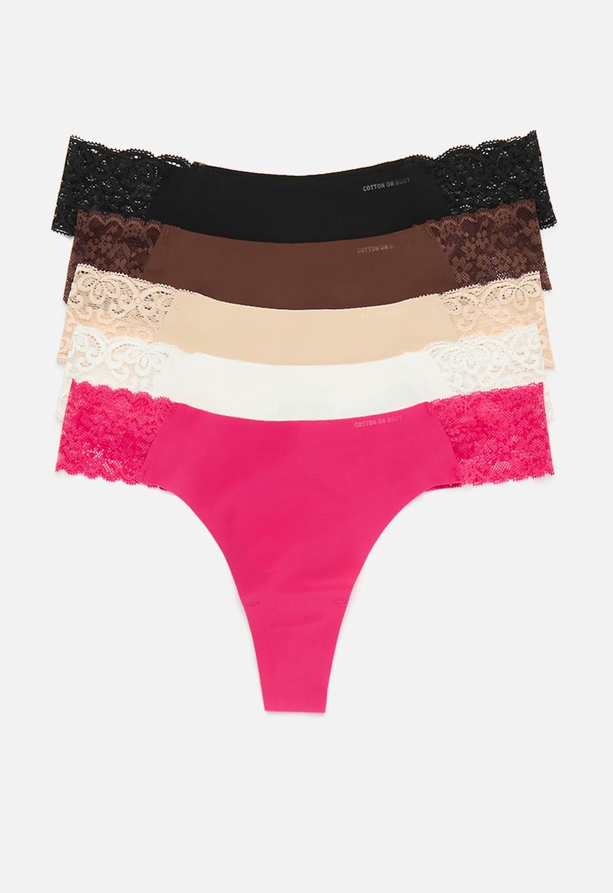 Cotton On - Party pants seamless g string 5 pack - multi