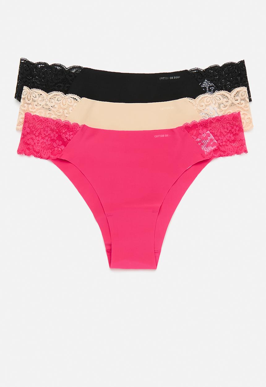 Cotton On - Party pants seamless brasiliano brief 3 pack - multi