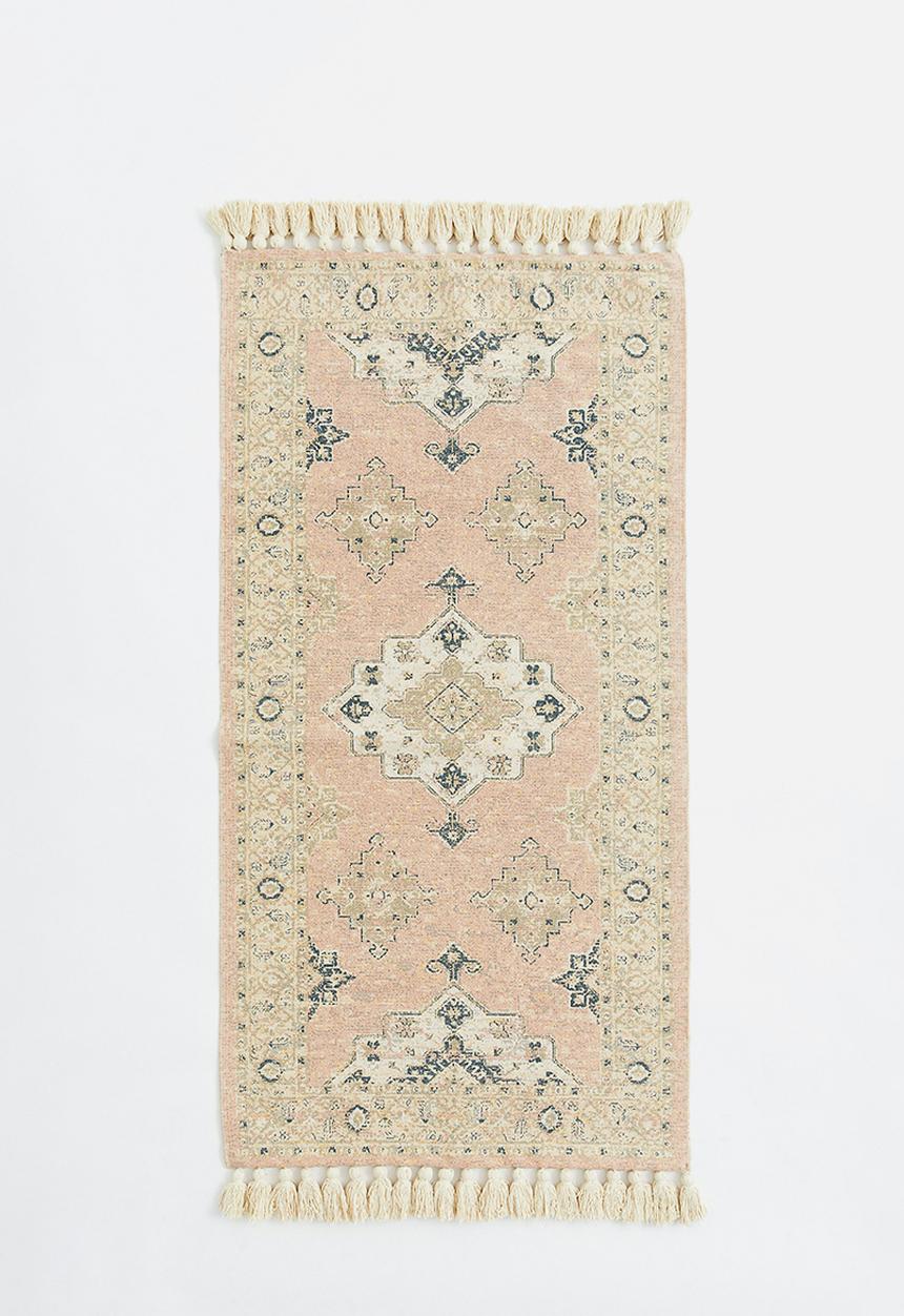 H&M - Fringed patterned rug - pink
