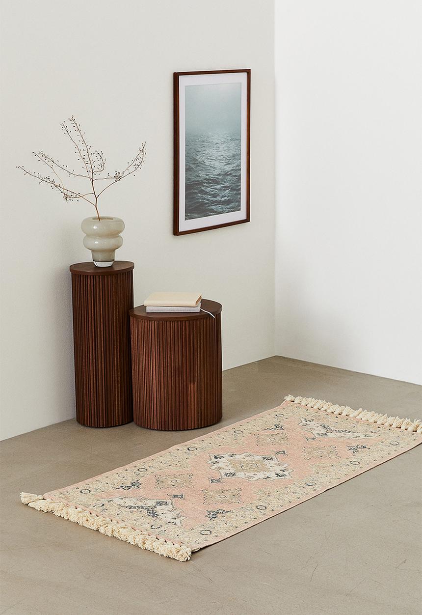 H&M - Fringed patterned rug - pink
