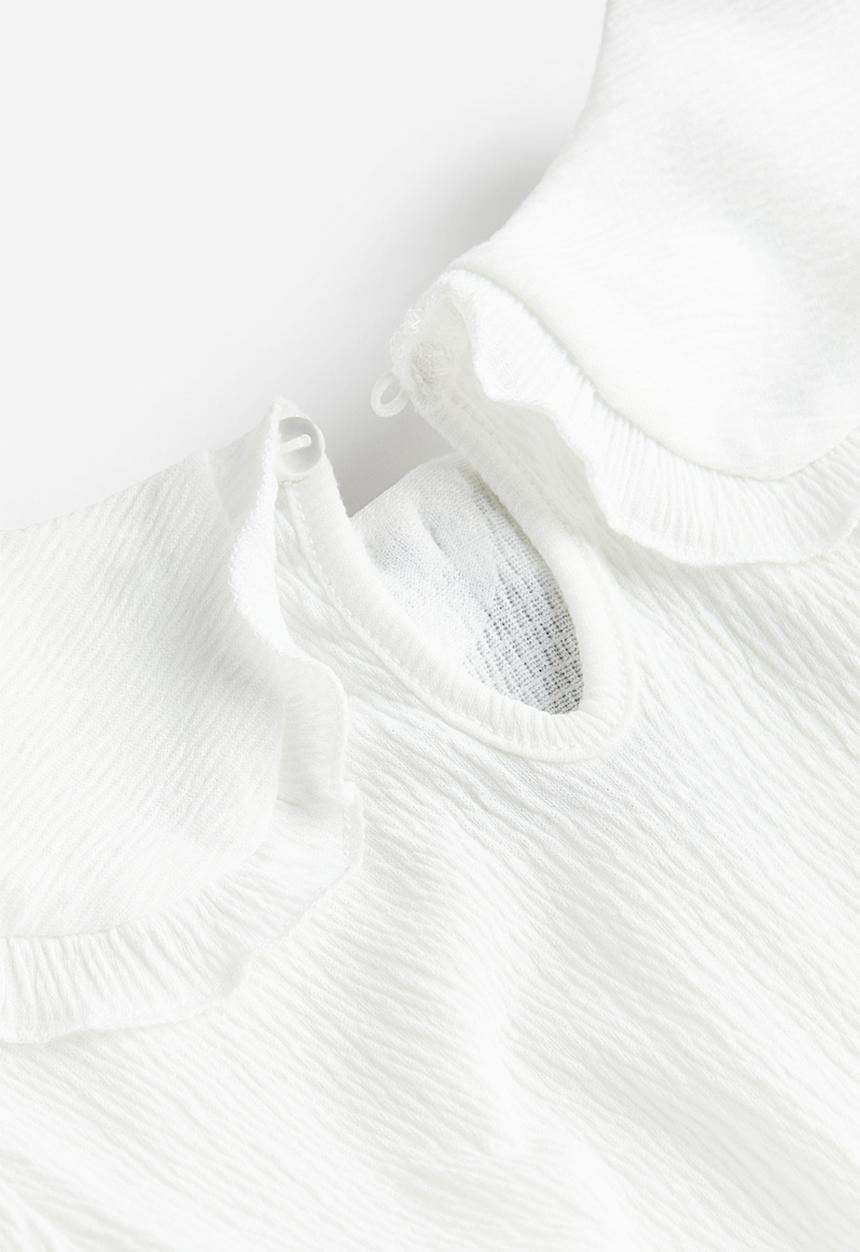 H&M - Collared jersey top - white