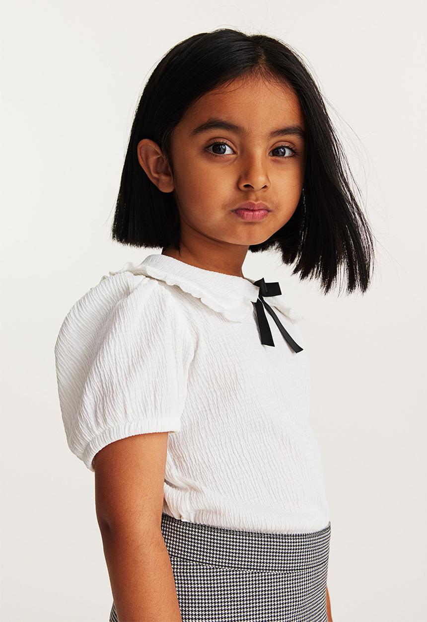 H&M - Collared jersey top - white