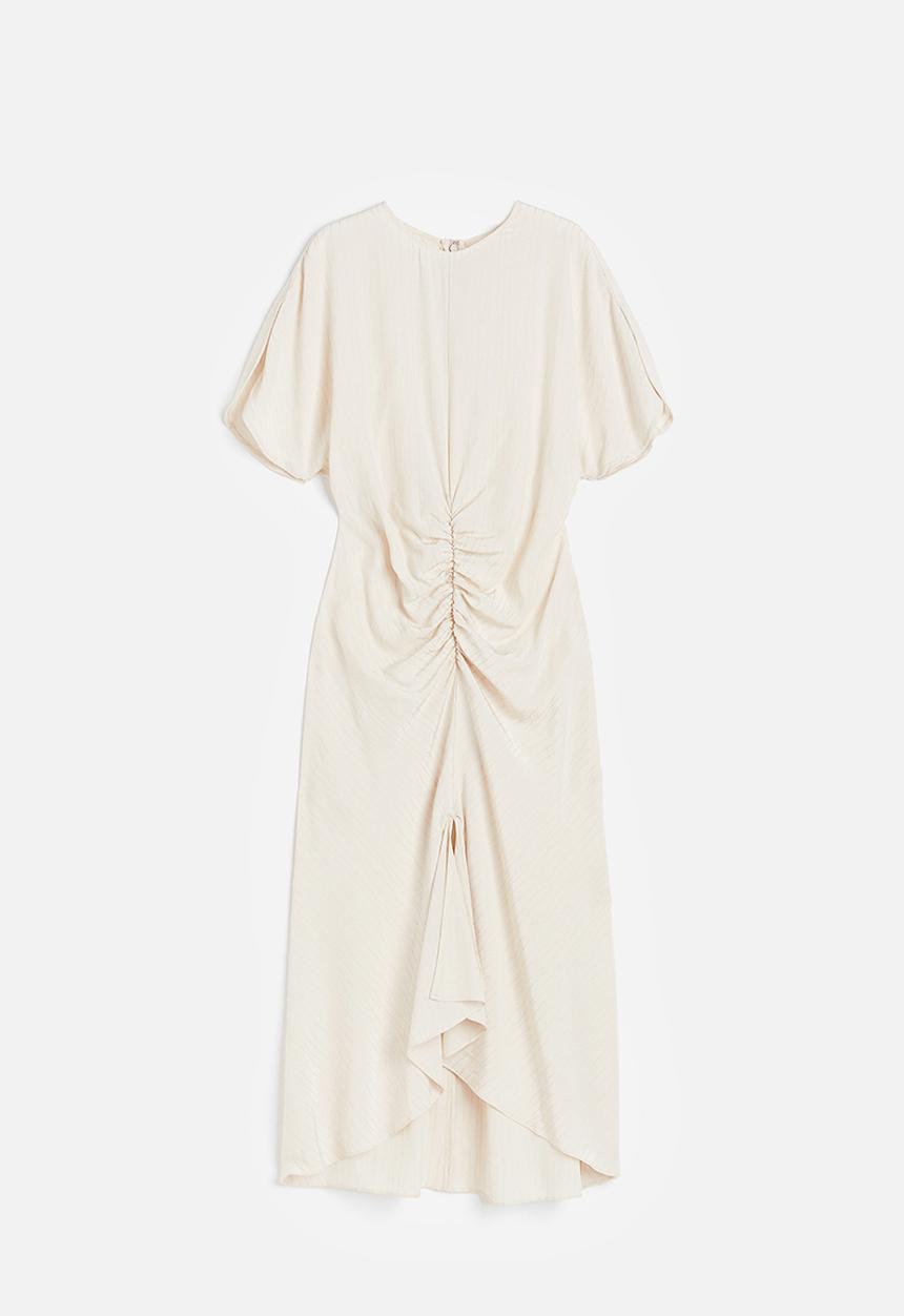 H&M - Slit-sleeved dress - beige