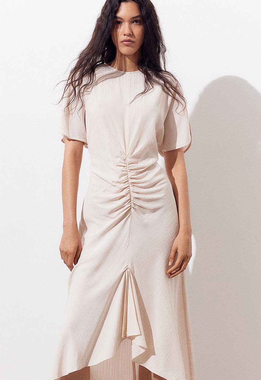 H&M - Slit-sleeved dress - beige