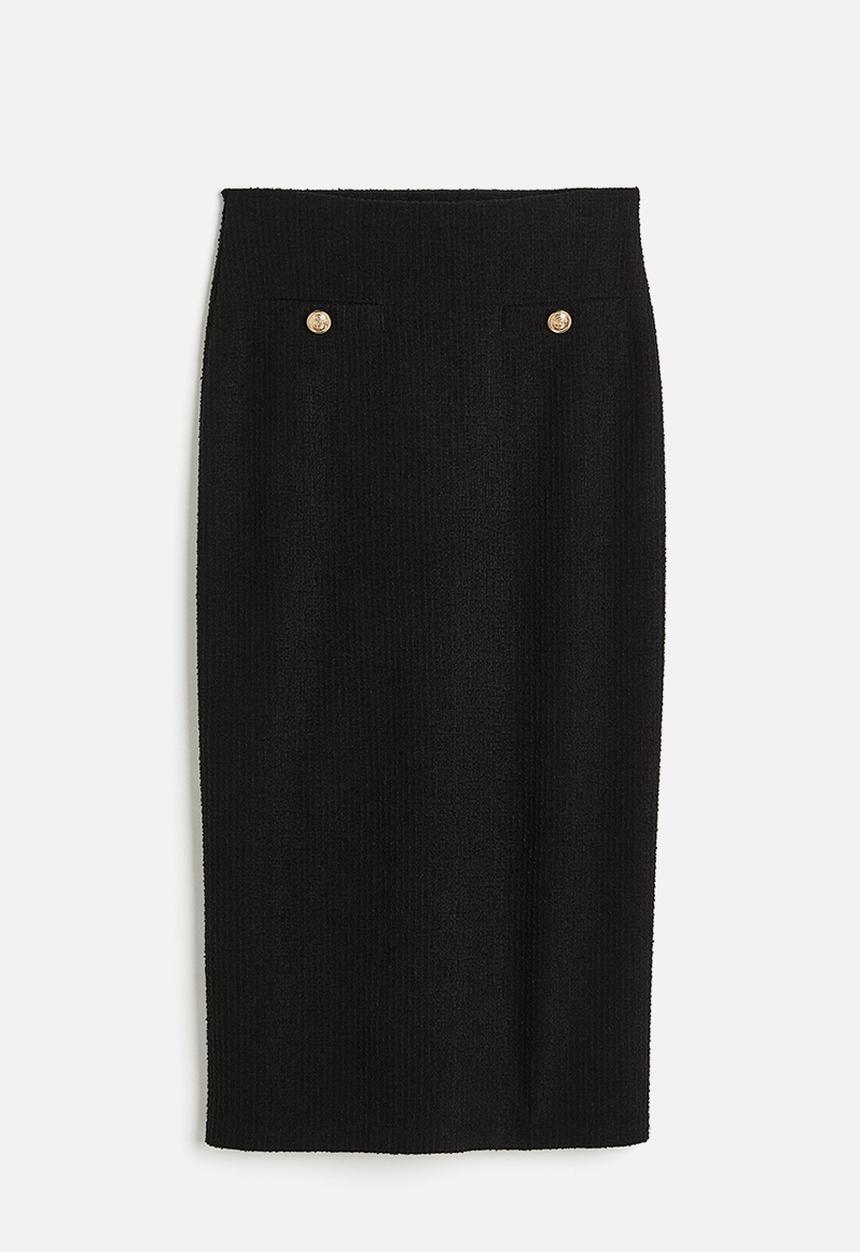 H&M - Textured pencil skirt - black
