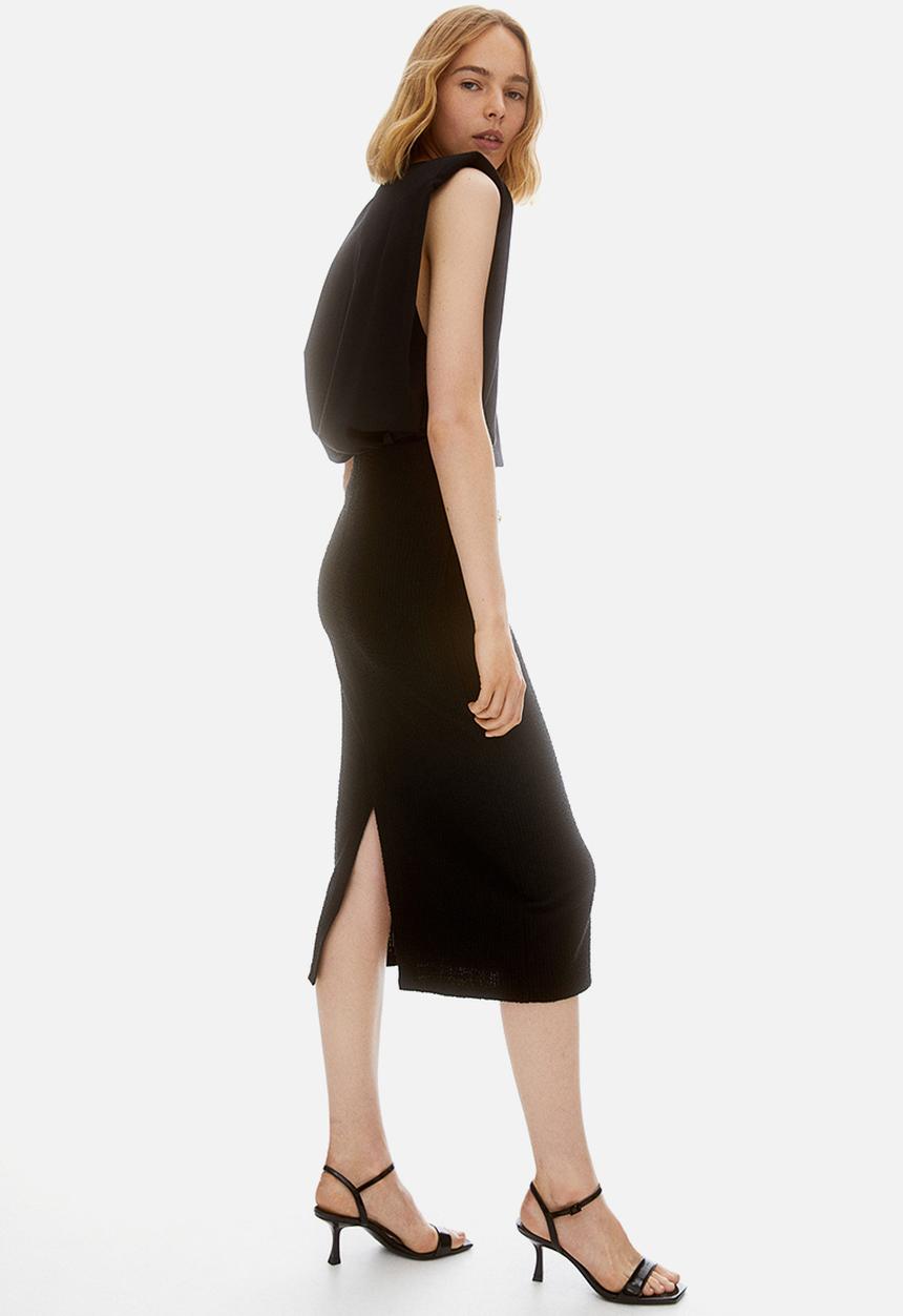 H&M - Textured pencil skirt - black