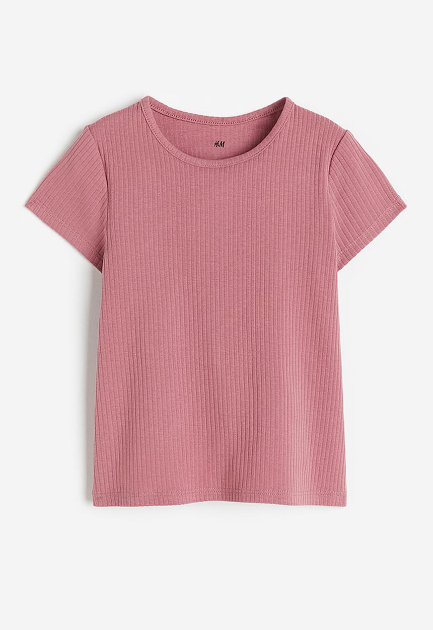 H&M - Ribbed cotton top - pink