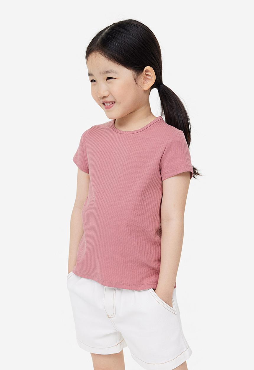 H&M - Ribbed cotton top - pink