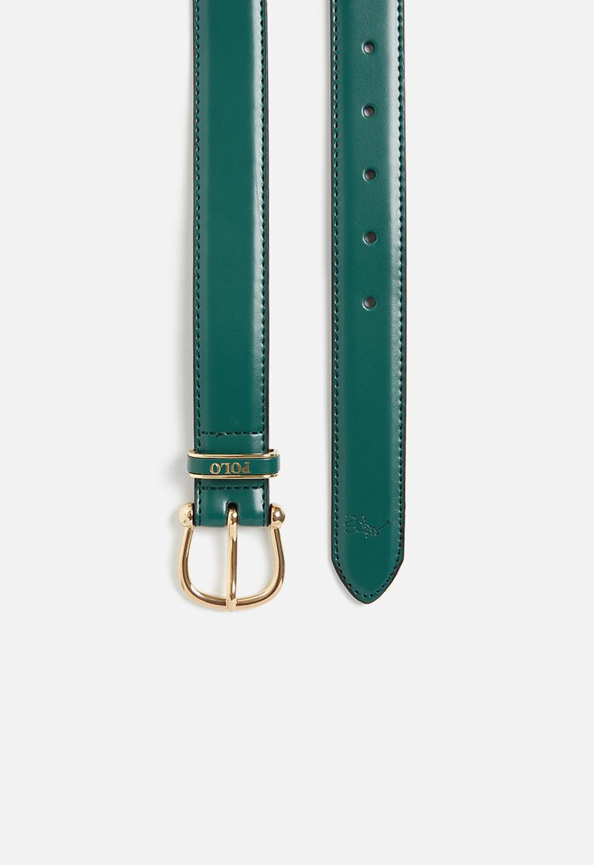 POLO - Ava coated leather belt - green