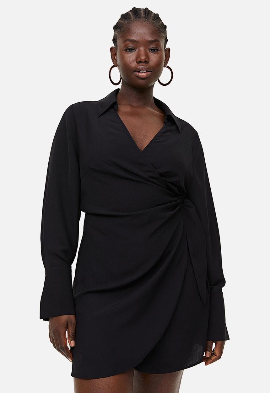 H&M - Crêpe wrap dress - black