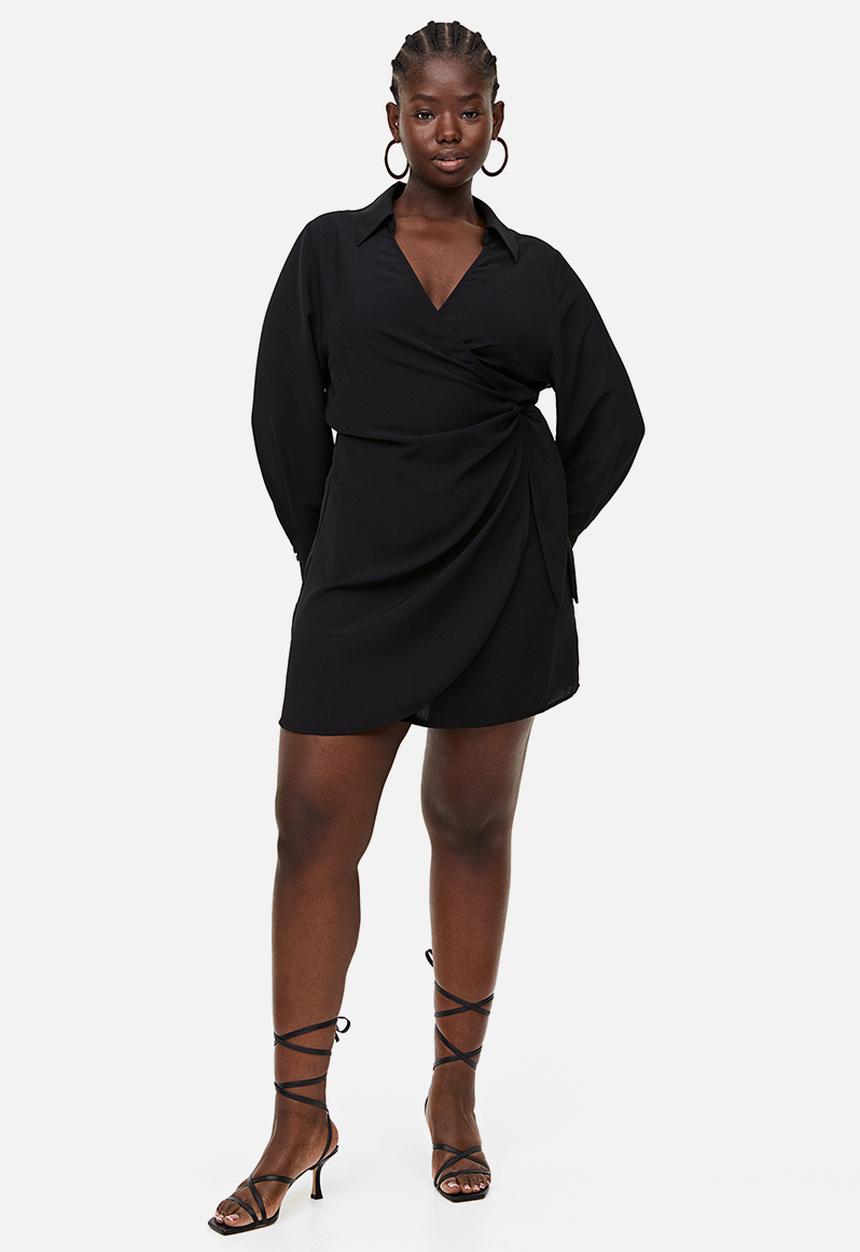 H&M - Crêpe wrap dress - black