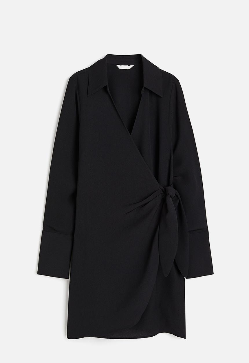 H&M - Crêpe wrap dress - black