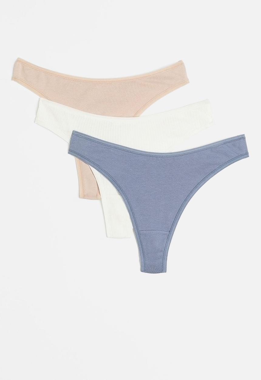 H&M - 3-Pack cotton thong briefs - multi 