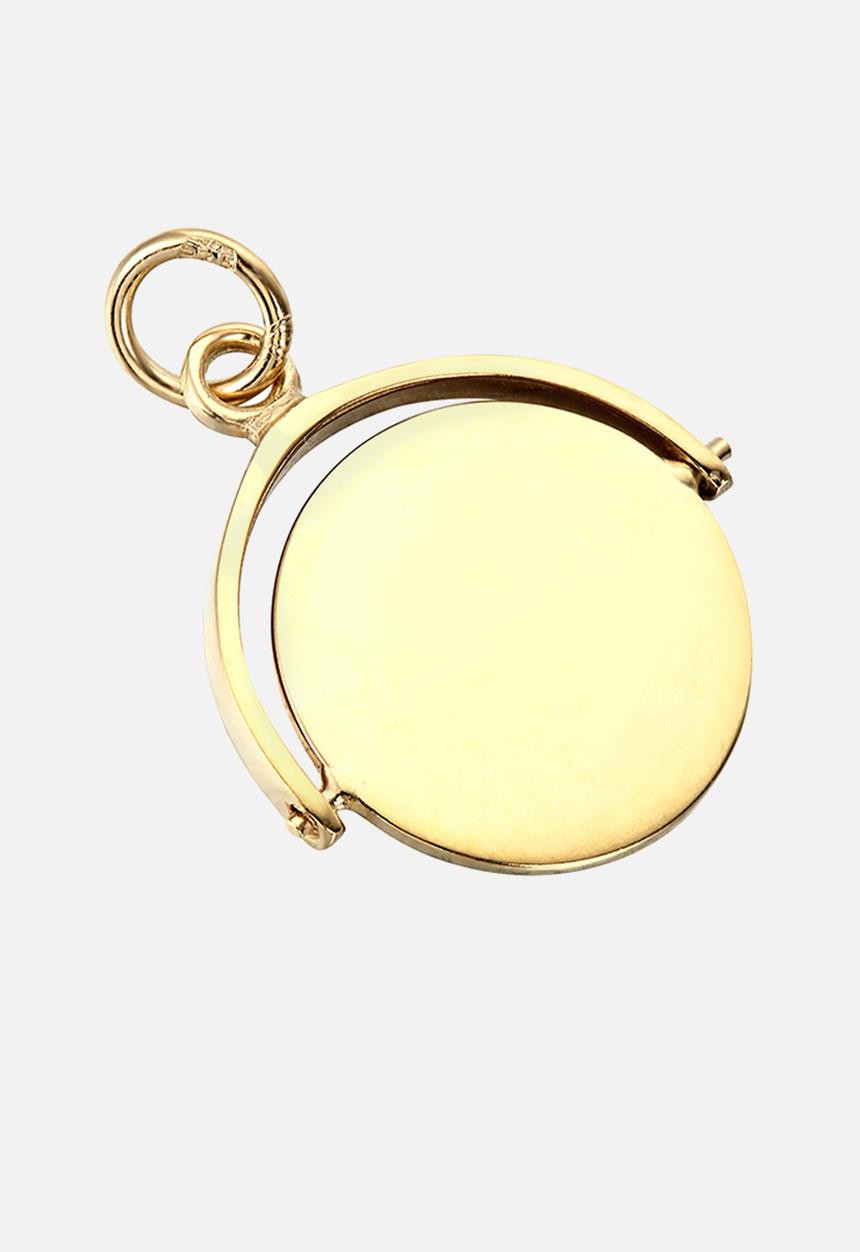 Zoe on Trend - Engravable spinning disc necklace pendant - gold