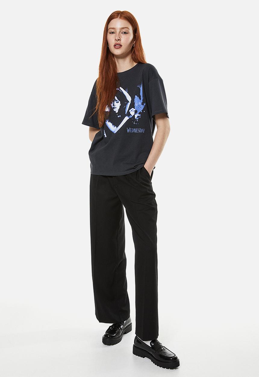 H&M - Oversized printed t-shirt - black