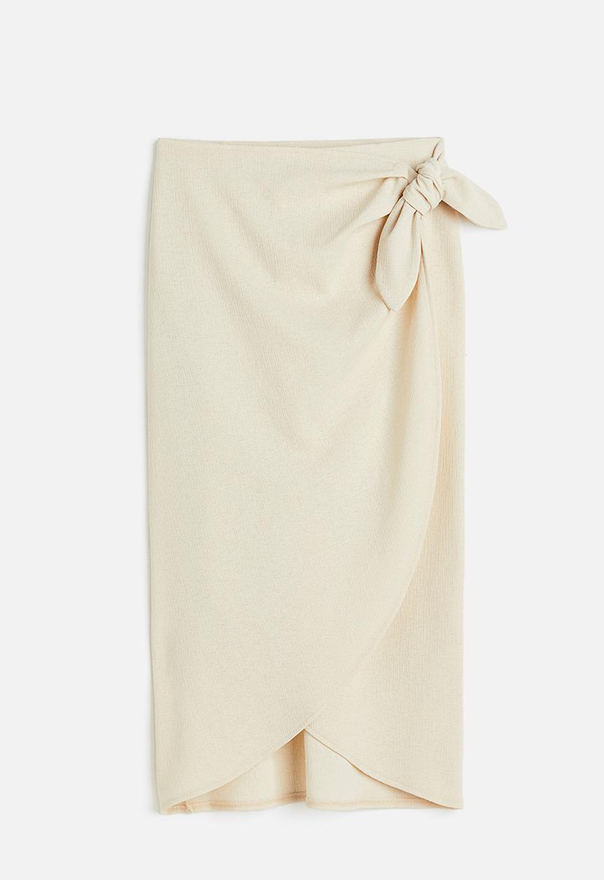 H&M - Jersey wrap skirt - light beige