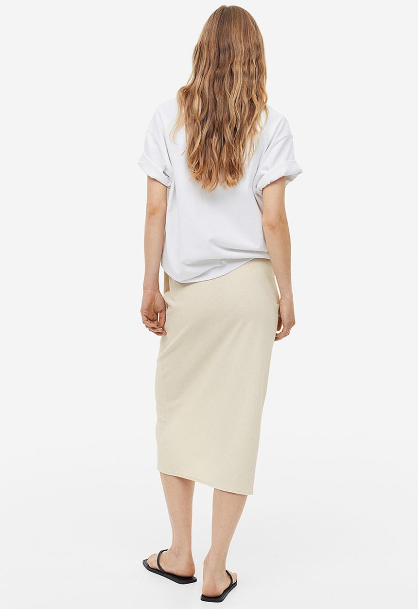 H&M - Jersey wrap skirt - light beige