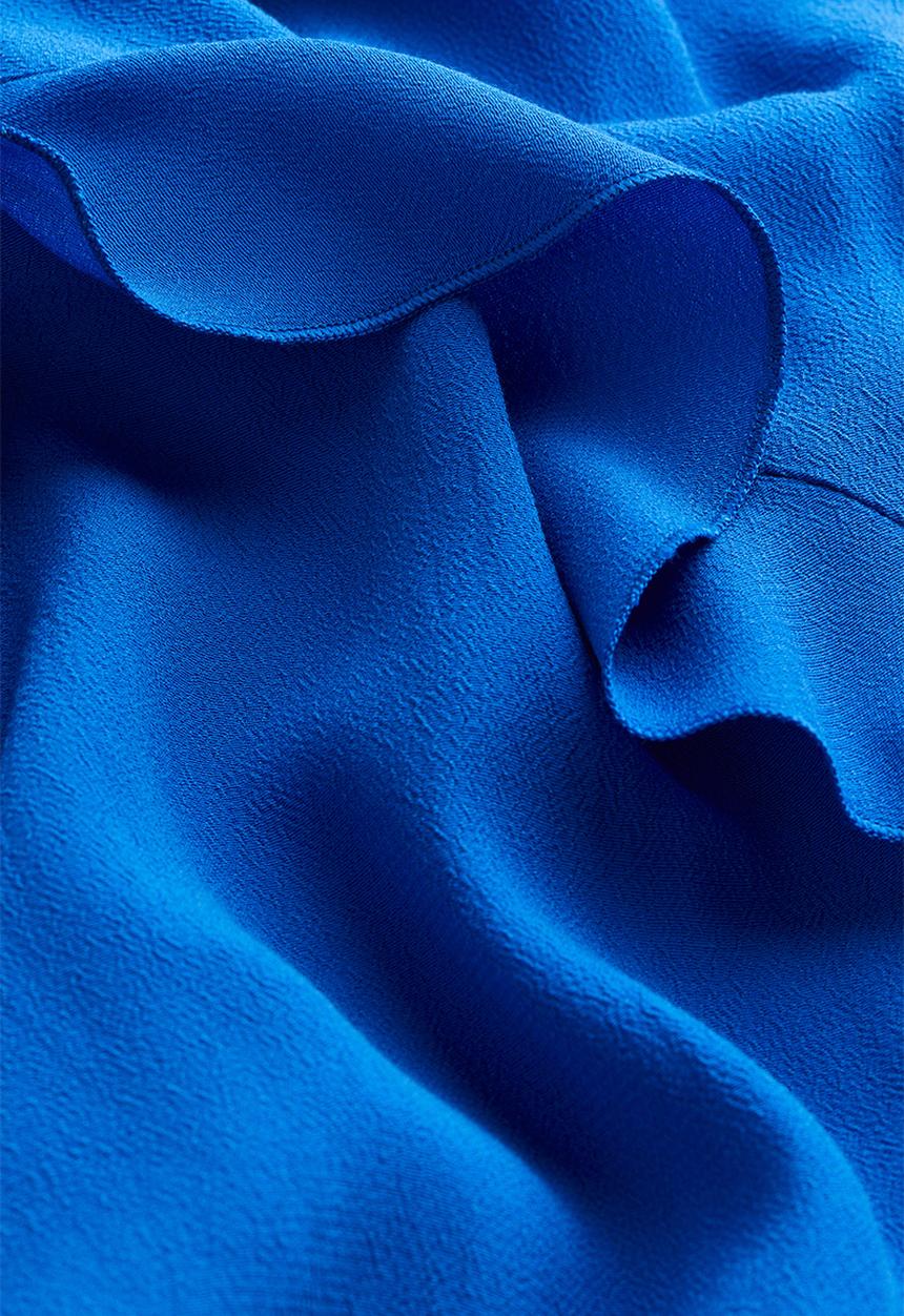 H&M - Flounce-trimmed crêpe dress - blue