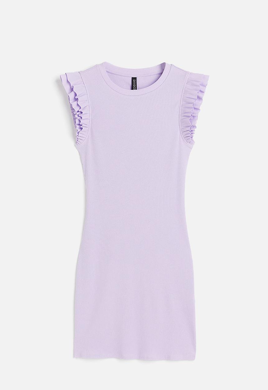 H&M - Flutter-sleeved bodycon dress - purple