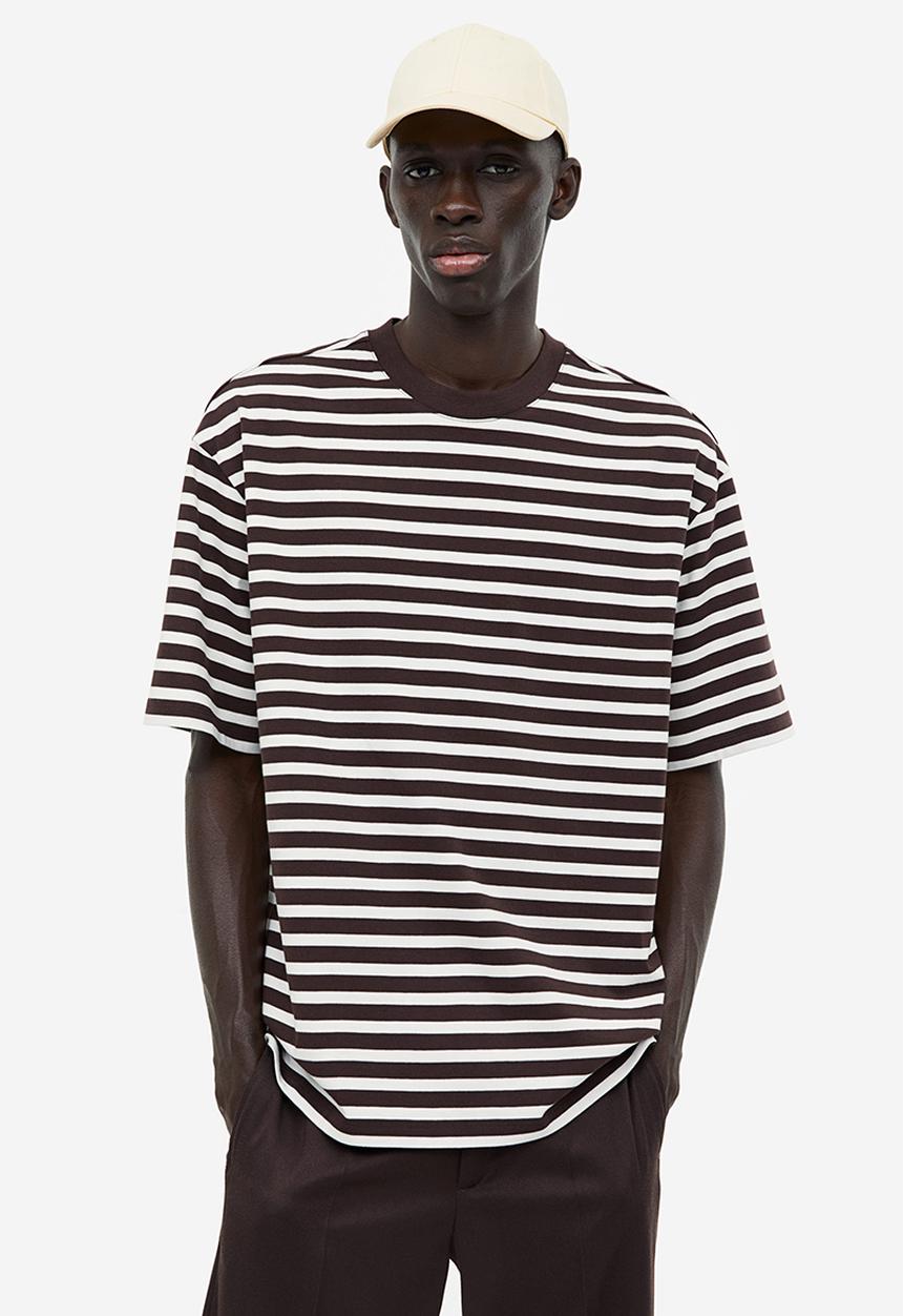 H&M - Relaxed fit cotton t-shirt - brown, multi