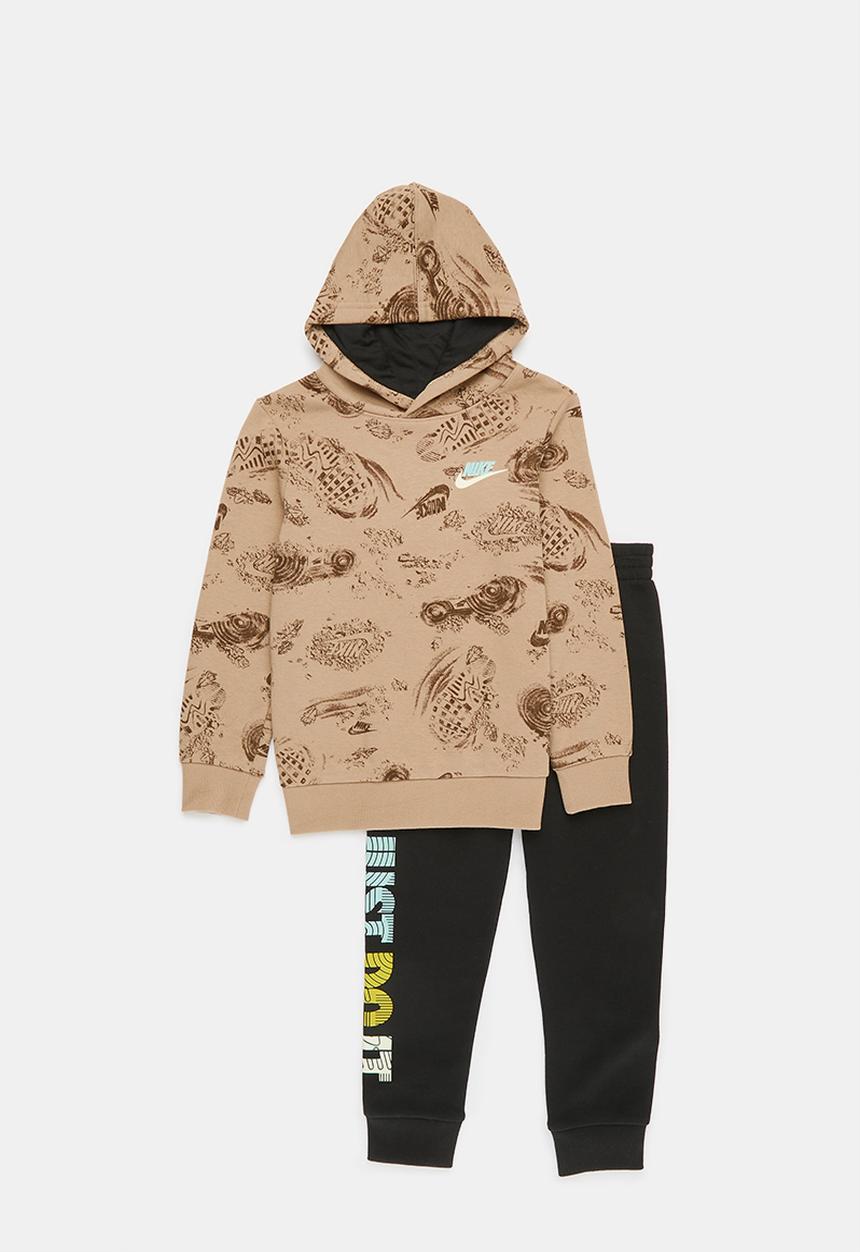 Nike - Nike trend trekker hoodie and joggers set - black & brown