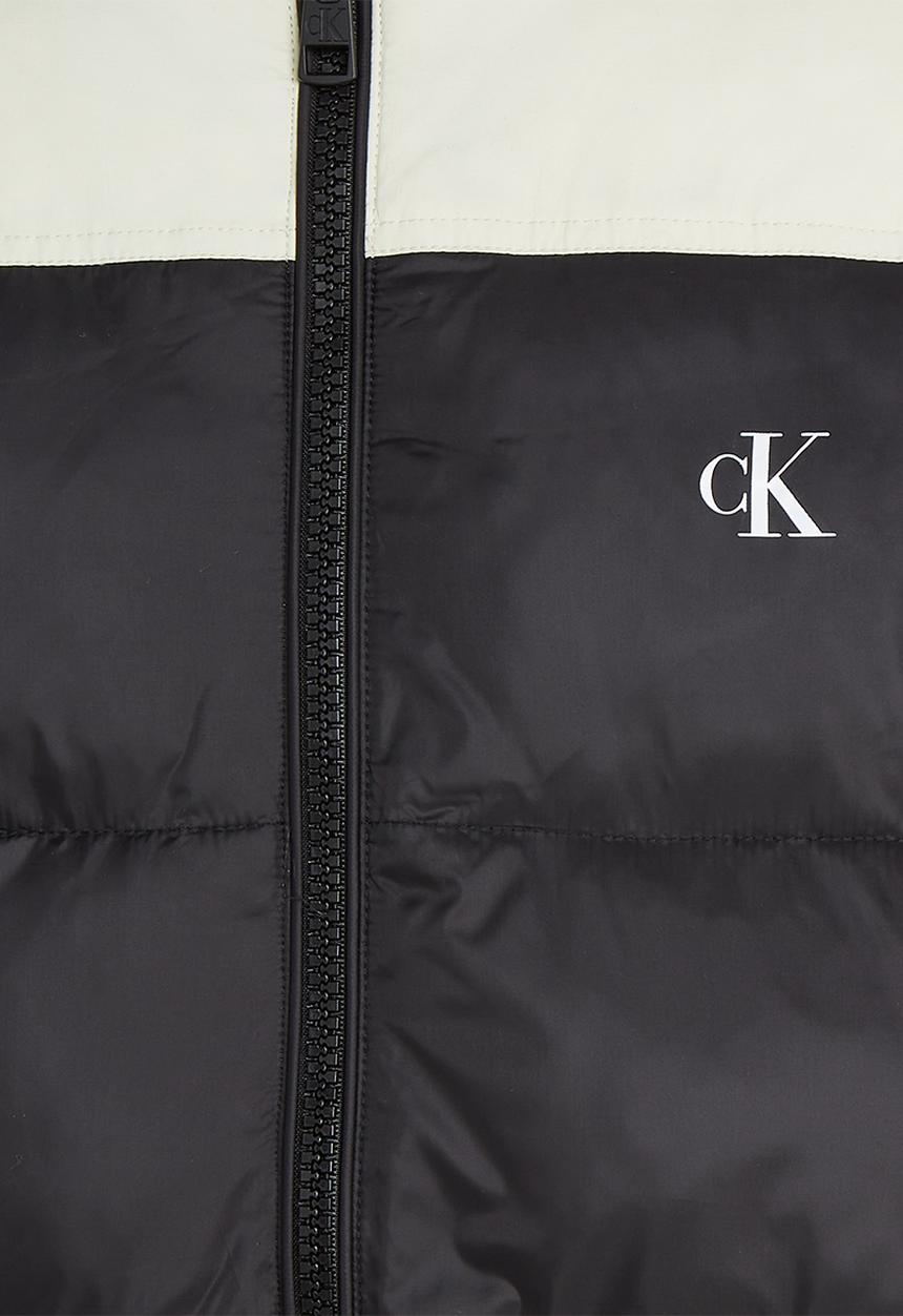 Calvin Klein - Blocking non-down puffer jacket - canary green/ck black