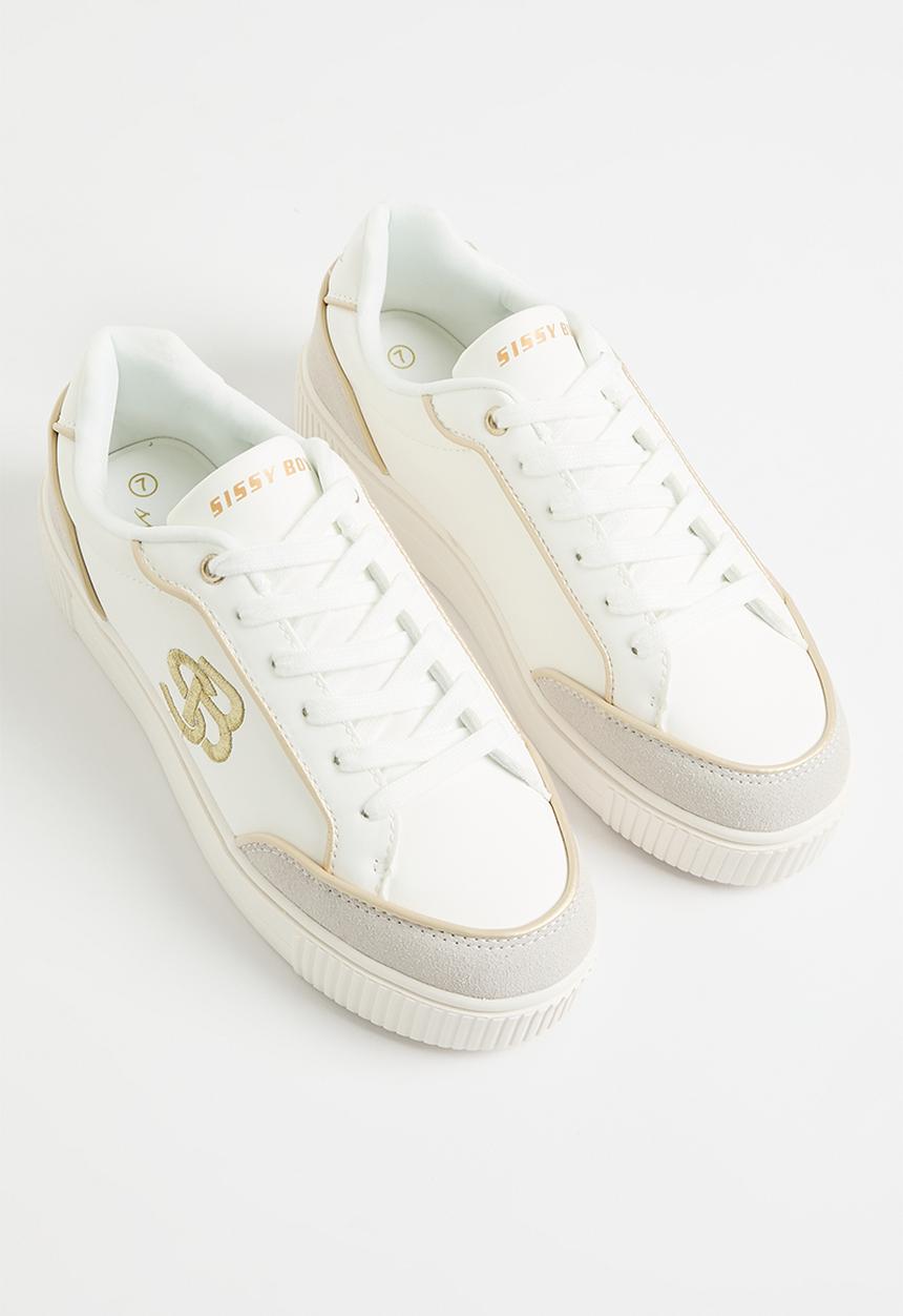 SISSY BOY - SB logo sneaker - white & gold
