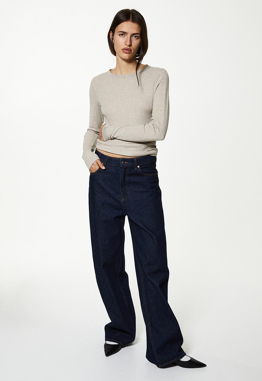 H&M - Ribbed modal-blend top - beige