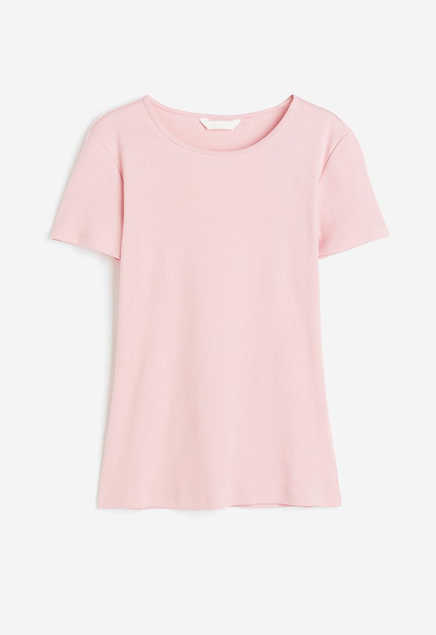 H&M - Ribbed t-shirt - pink