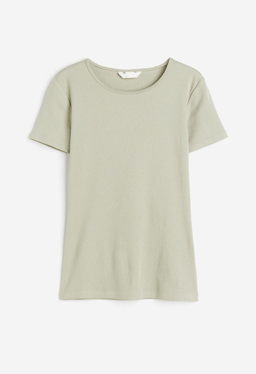 H&M - Ribbed t-shirt - green