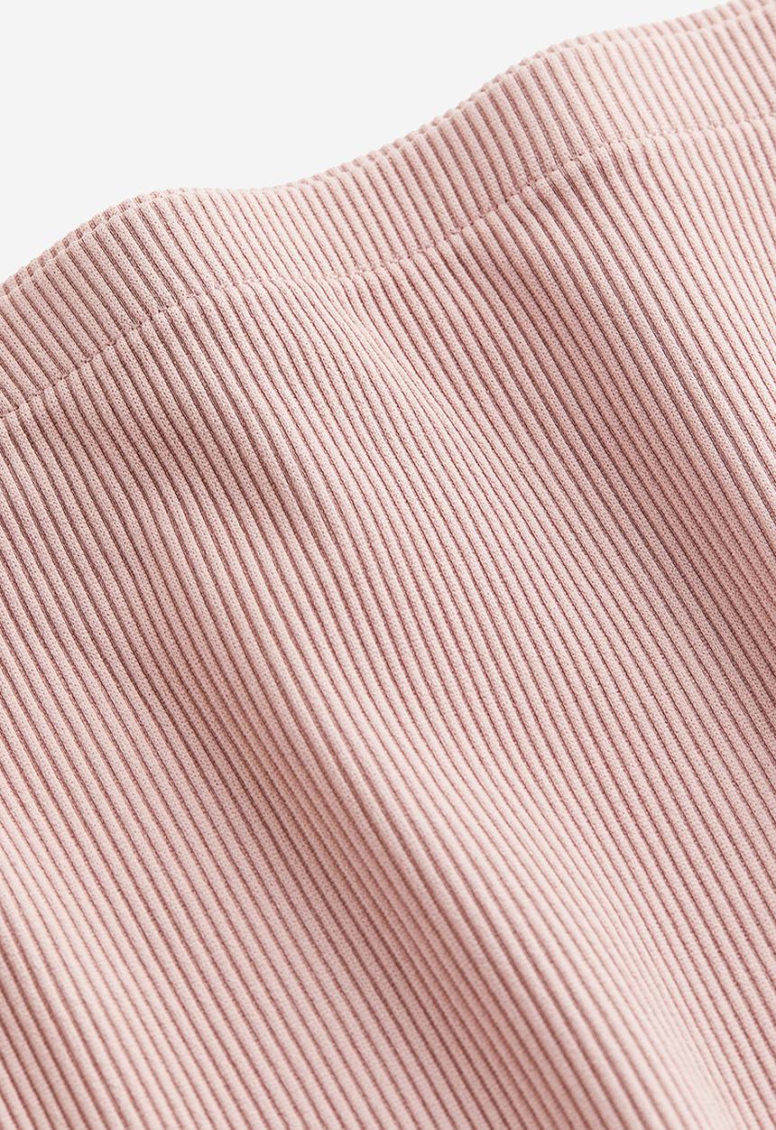 H&M - Ribbed off-the-shoulder top - pink