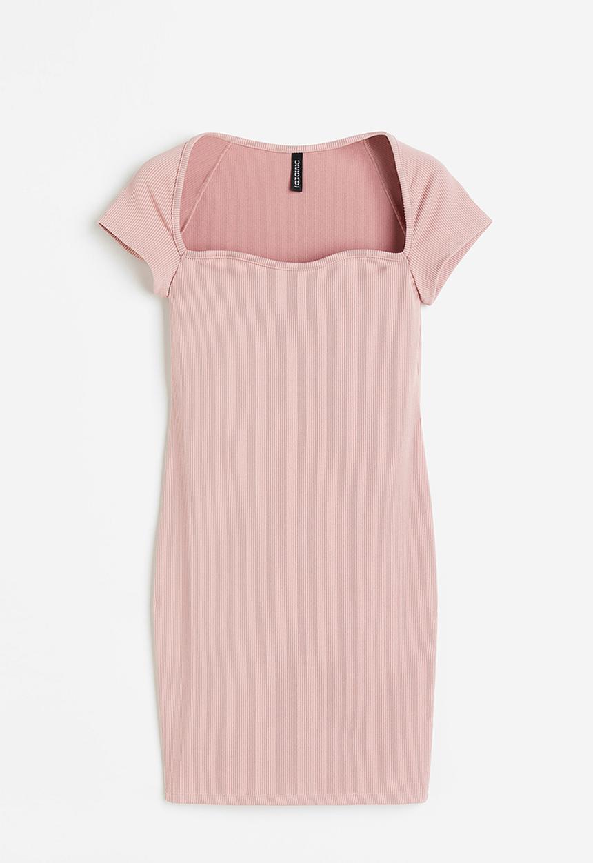 H&M - Ribbed bodycon dress - pink