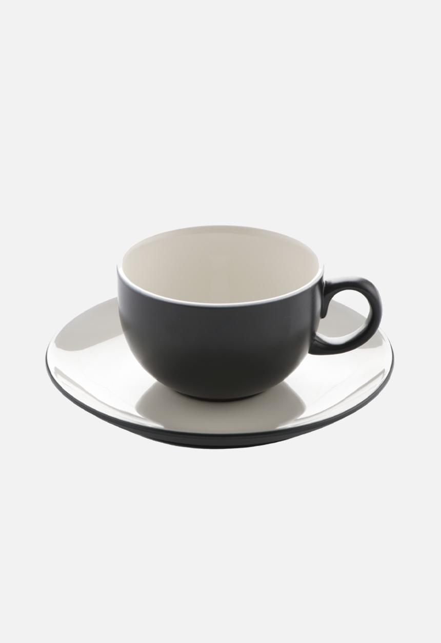 Omada - OMADA - Armonia Black Cup & Saucer Set of 4