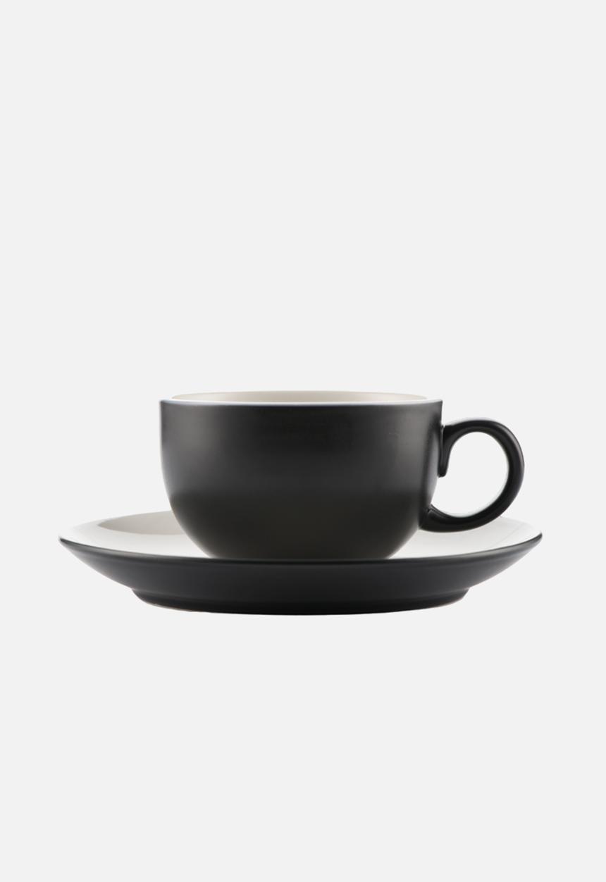 Omada - OMADA - Armonia Black Cup & Saucer Set of 4