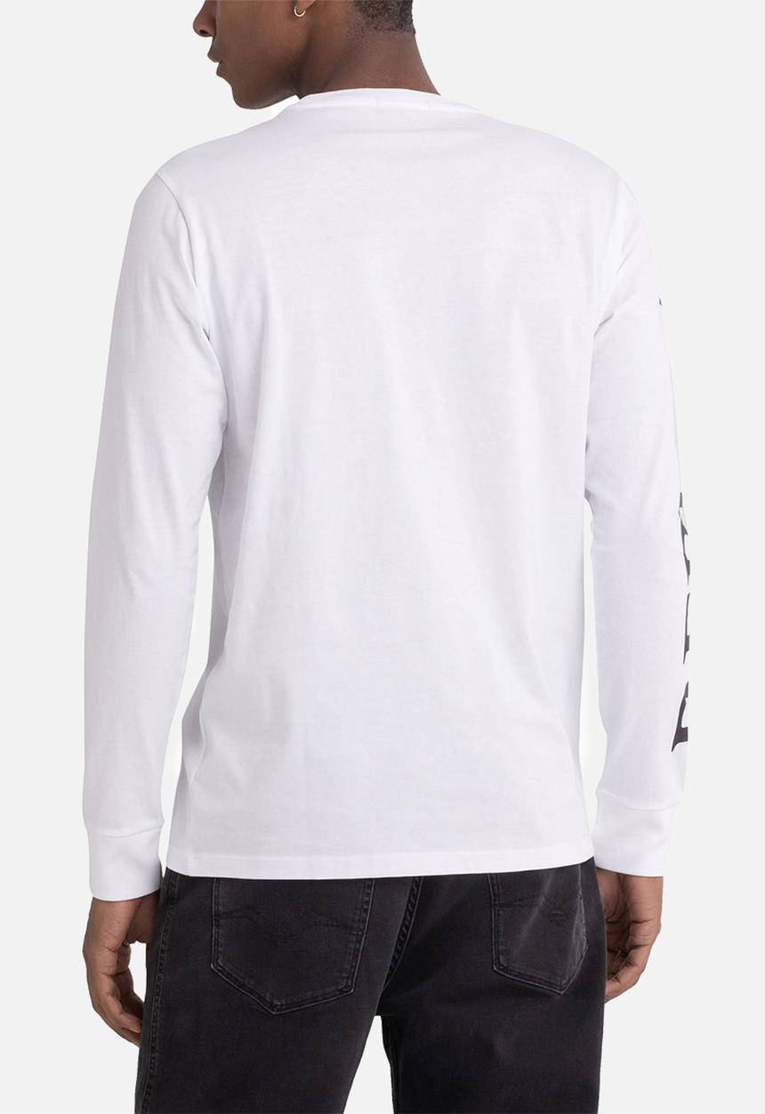 Replay - Long-sleeved T-shirt with print - white