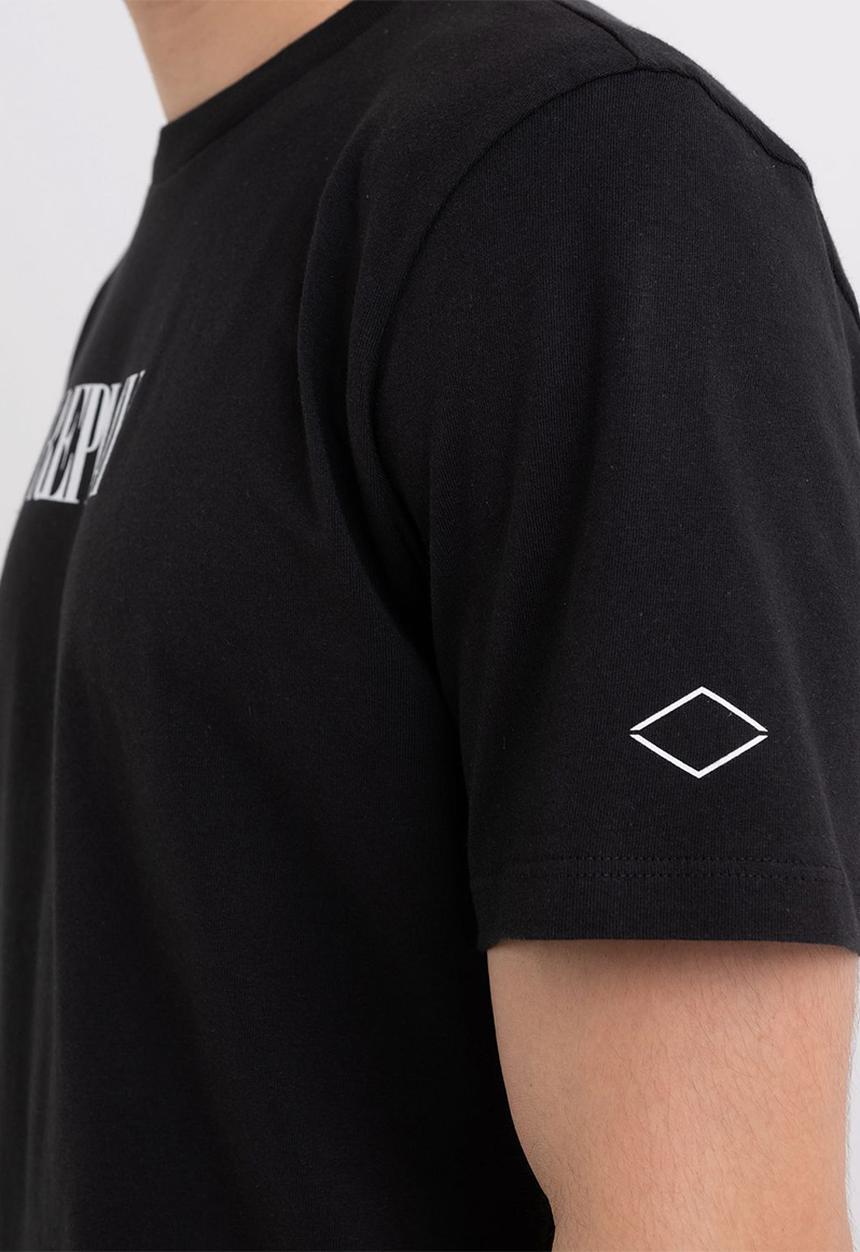 Replay - T-shirt in open end jersey with print - black