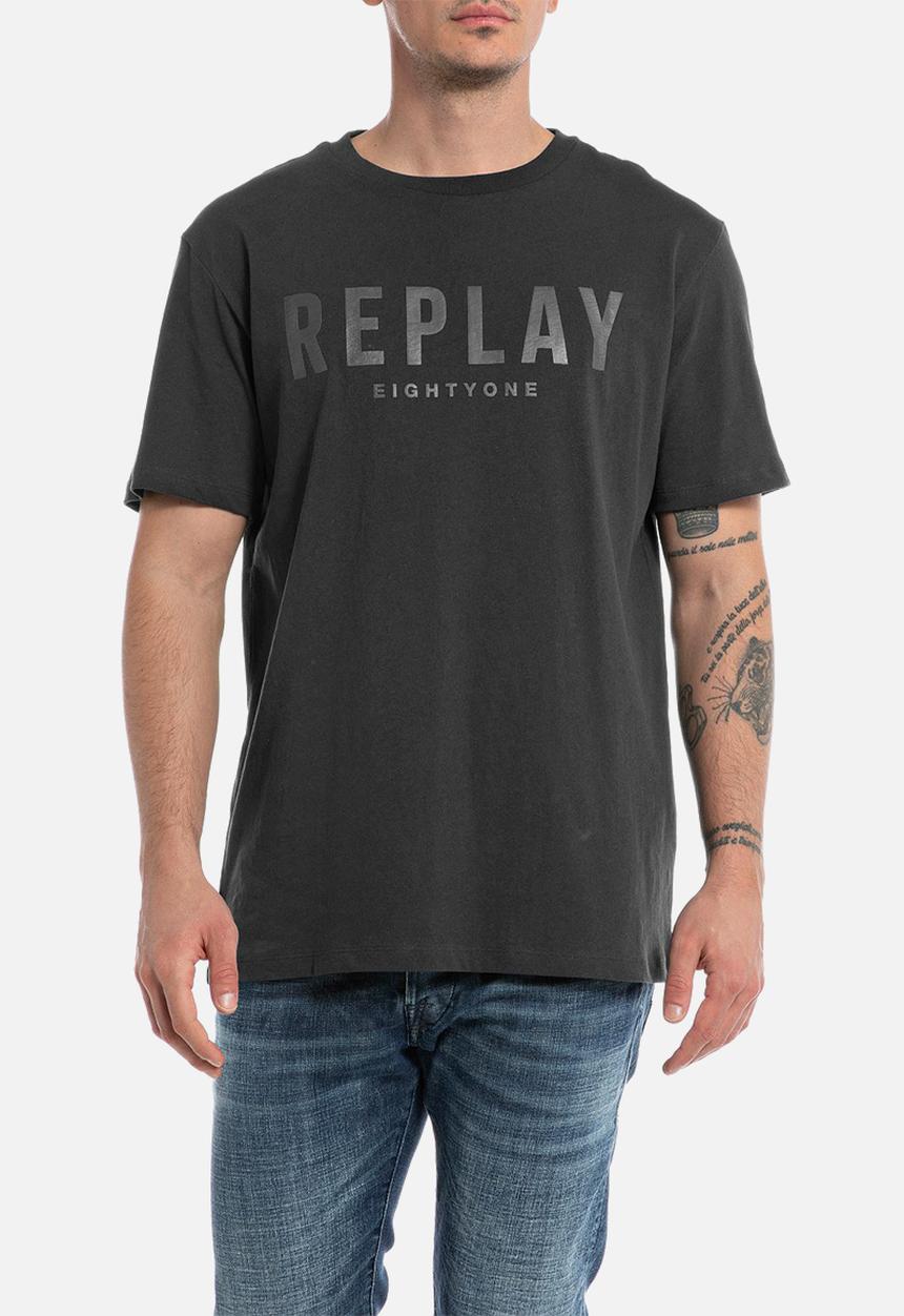 Replay - T-shirt in jersey with print - black