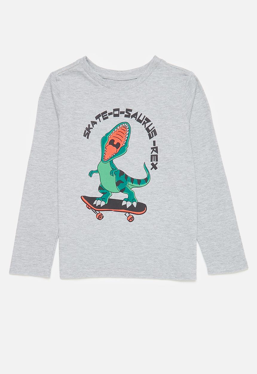 Pop Candy - 2 Pack long sleeve graphic tee - navy and grey mel