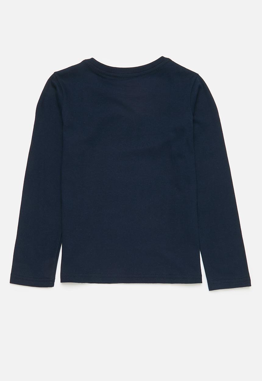 Pop Candy - 2 Pack long sleeve graphic tee - navy and grey mel