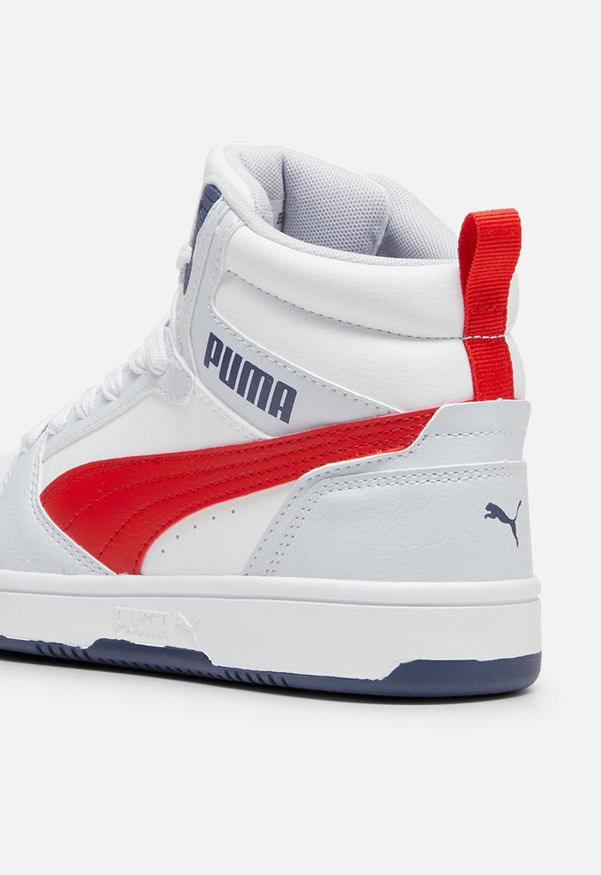 PUMA - Puma rebound v6 mid jr - silver mist/club navy/for all time red